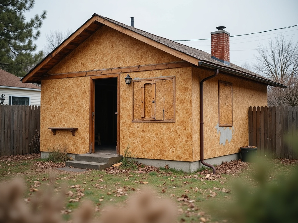 Storm boarded house — impact windows installation