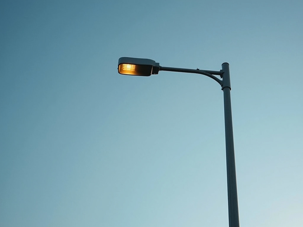Streetlight pole — bus station solar lighting