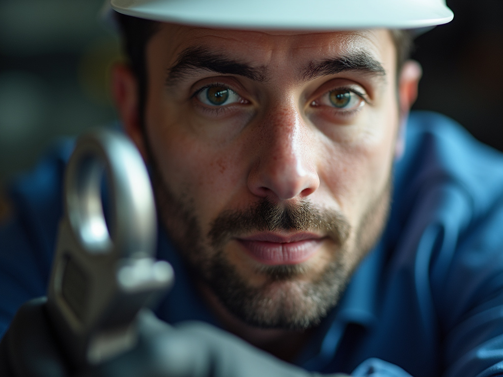 Technician with wrench — hvac installation austin