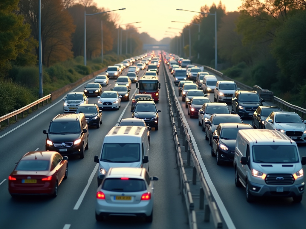 Traffic jam highway — los angeles distracted driving accident lawyer