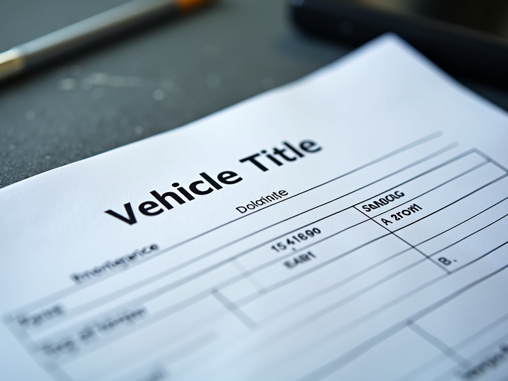 Vehicle title document — car title loans Waco
