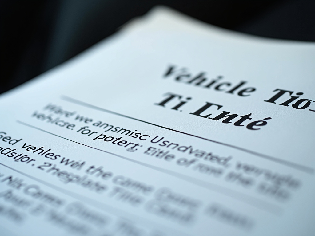 Vehicle title document — car title loans Waco