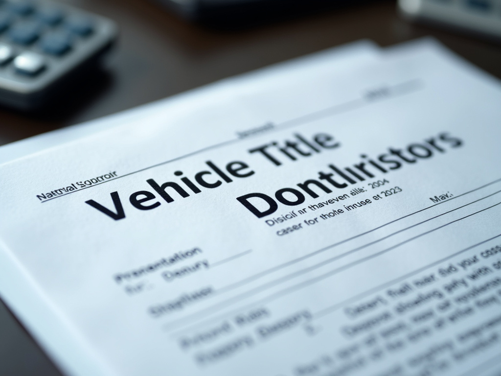 Vehicle title document — car title loans Waco