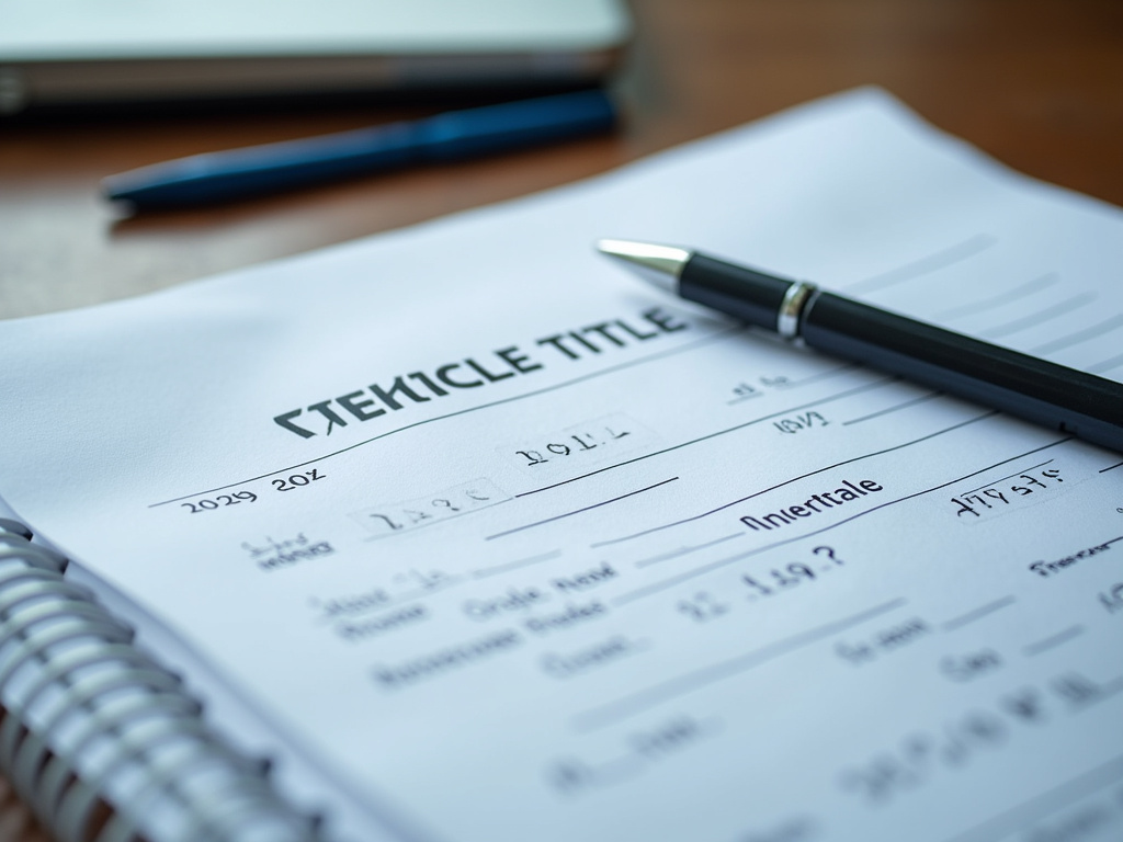 Vehicle title document — car title loans Waco