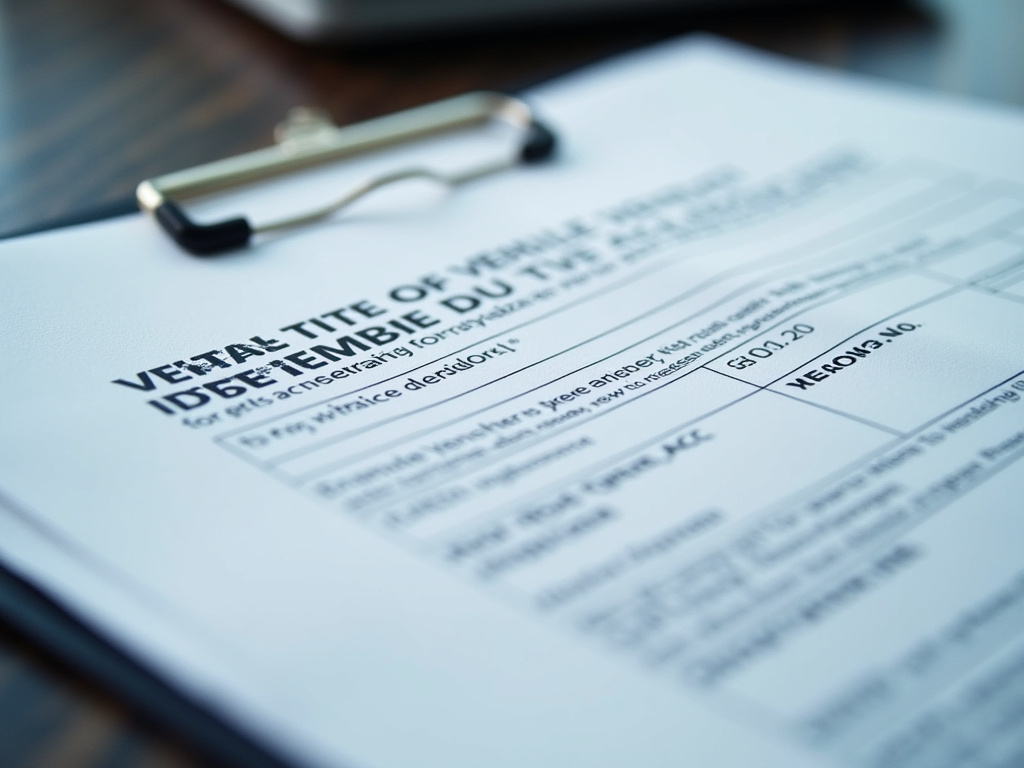 Vehicle title document — car title loans Waco