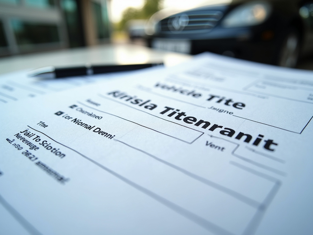 Vehicle title document — car title loans Waco