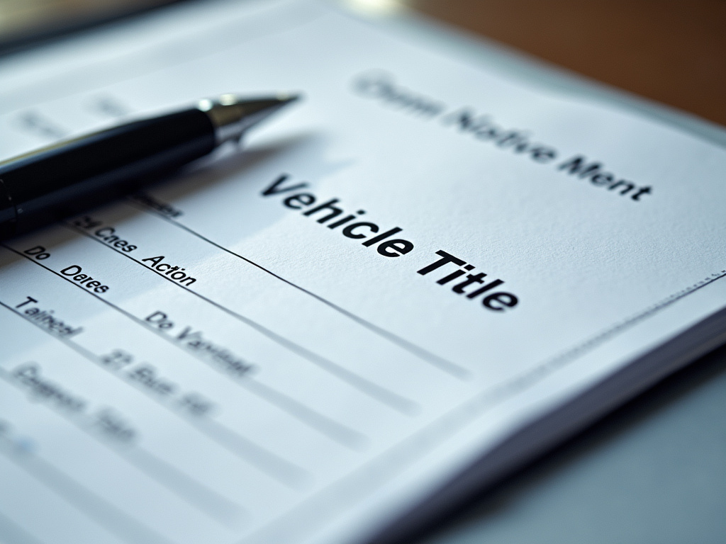 Vehicle title document — car title loans Waco