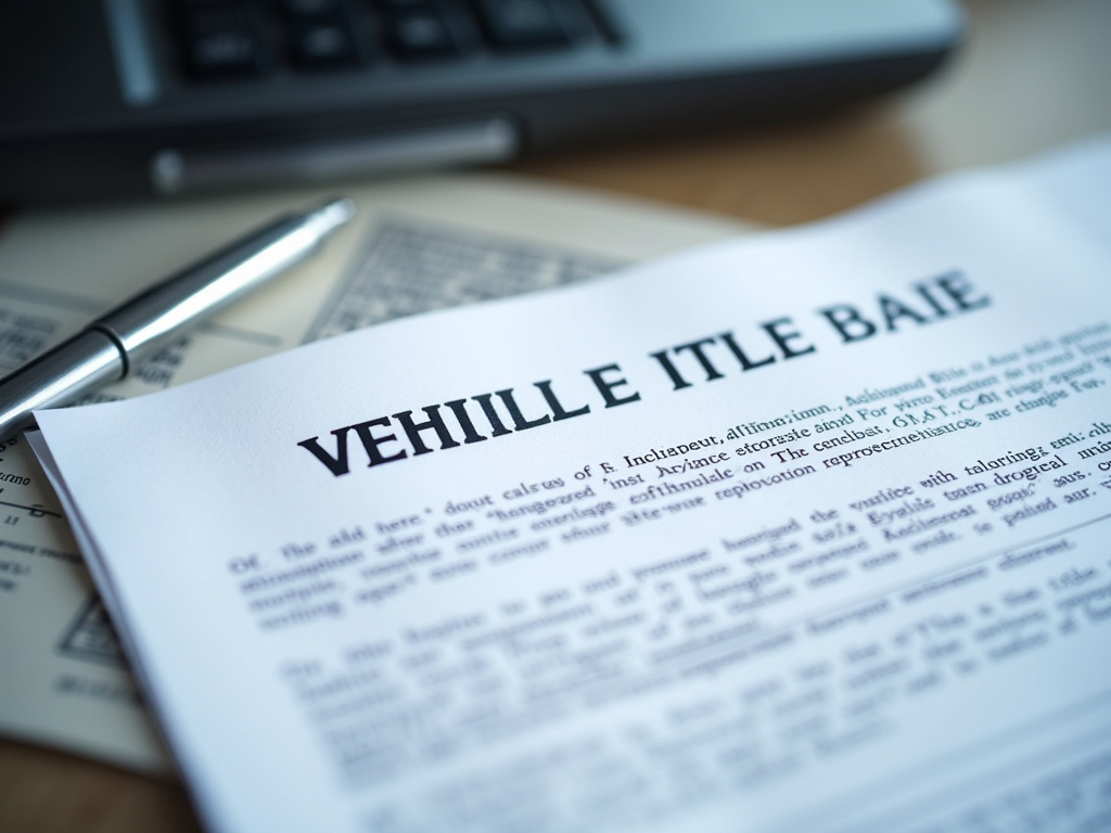 Vehicle title document — car title loans Waco