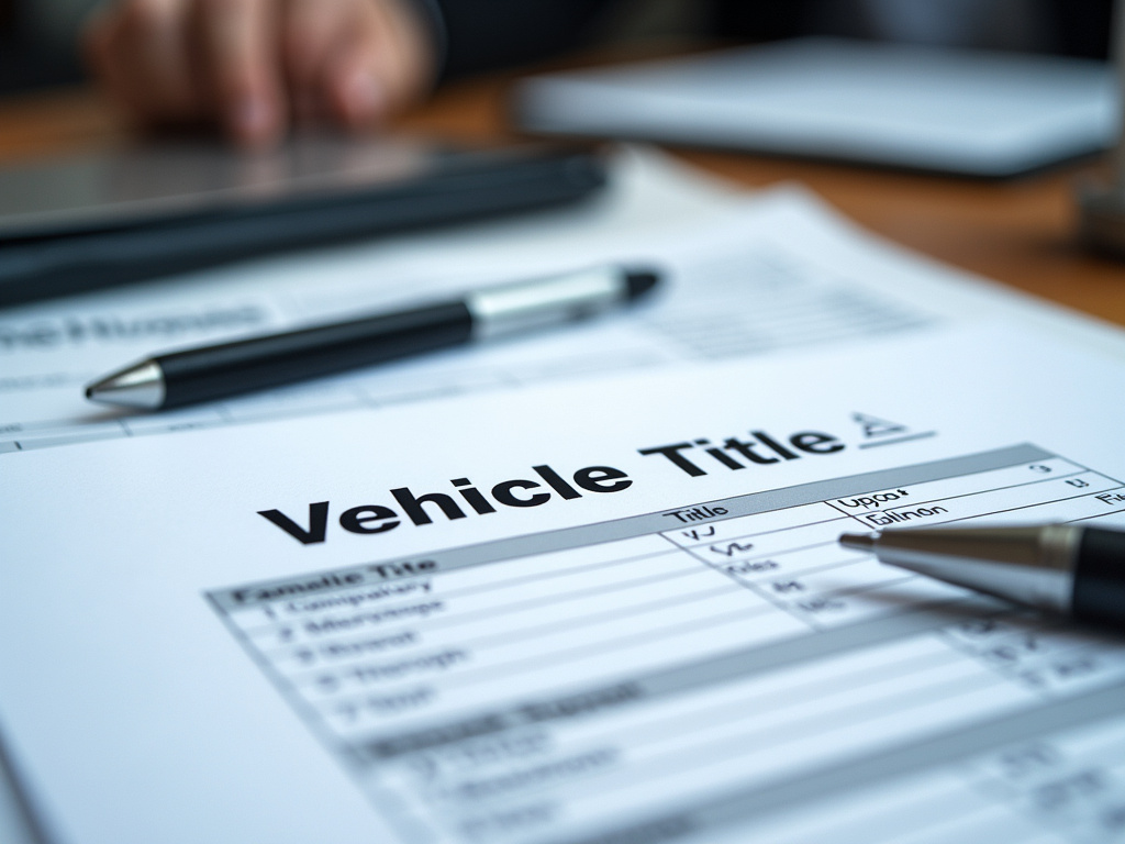 Vehicle title document — car title loans Waco