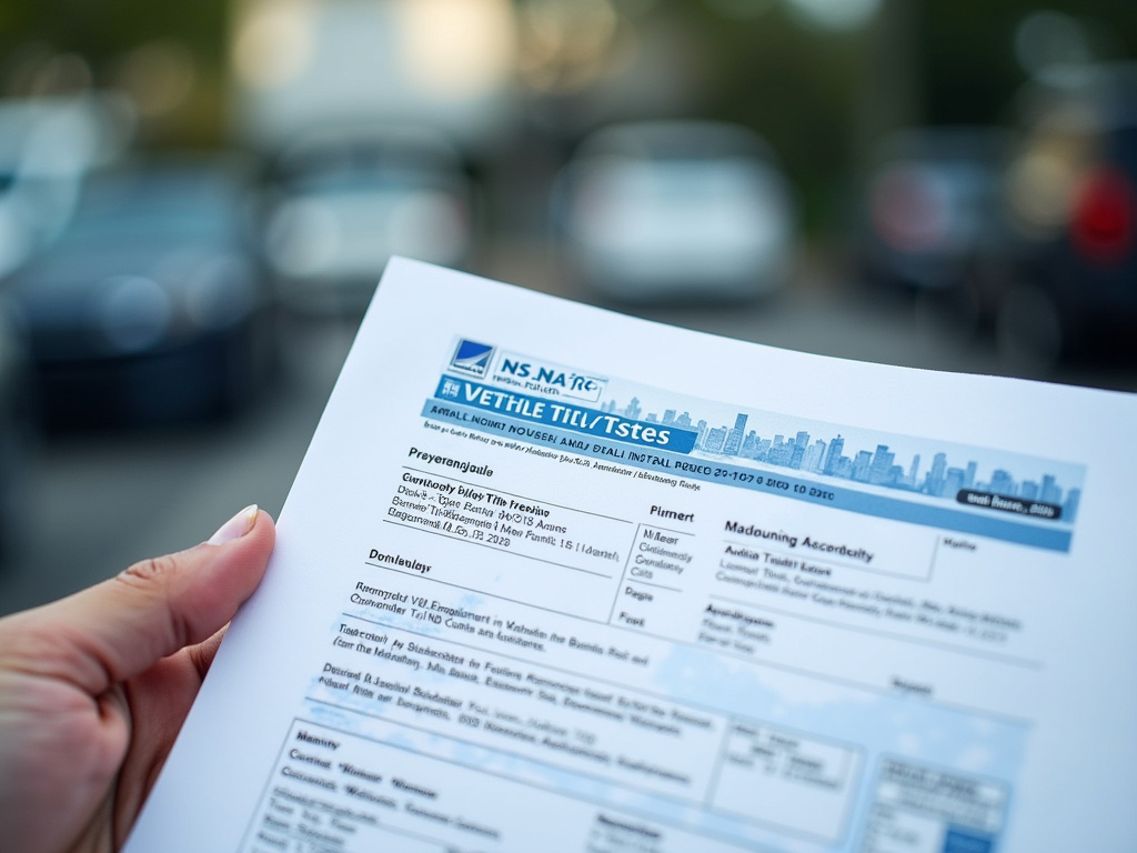 Vehicle title document — car title loans Waco