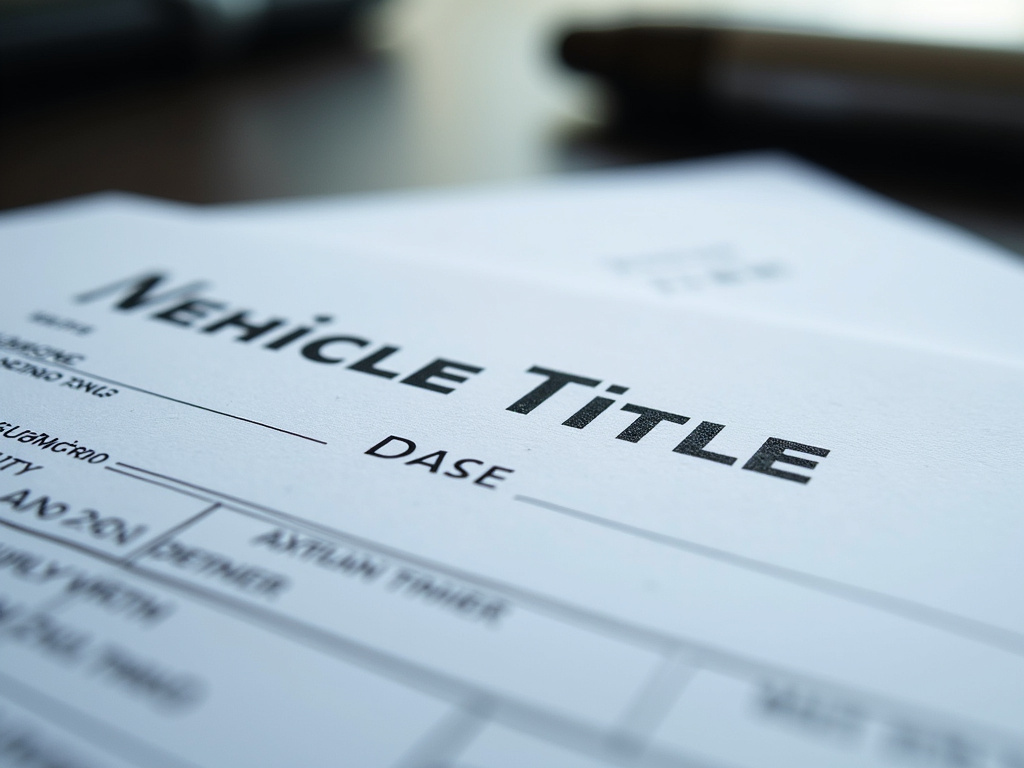 Vehicle title document — motorcycle title loans Waco