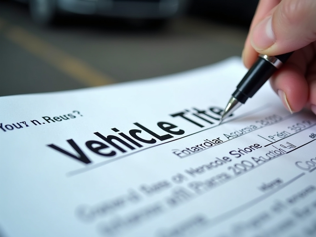 Vehicle title document — motorcycle title loans Waco