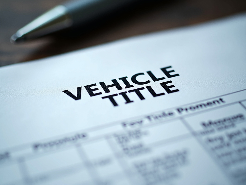 Vehicle title document — motorcycle title loans Waco