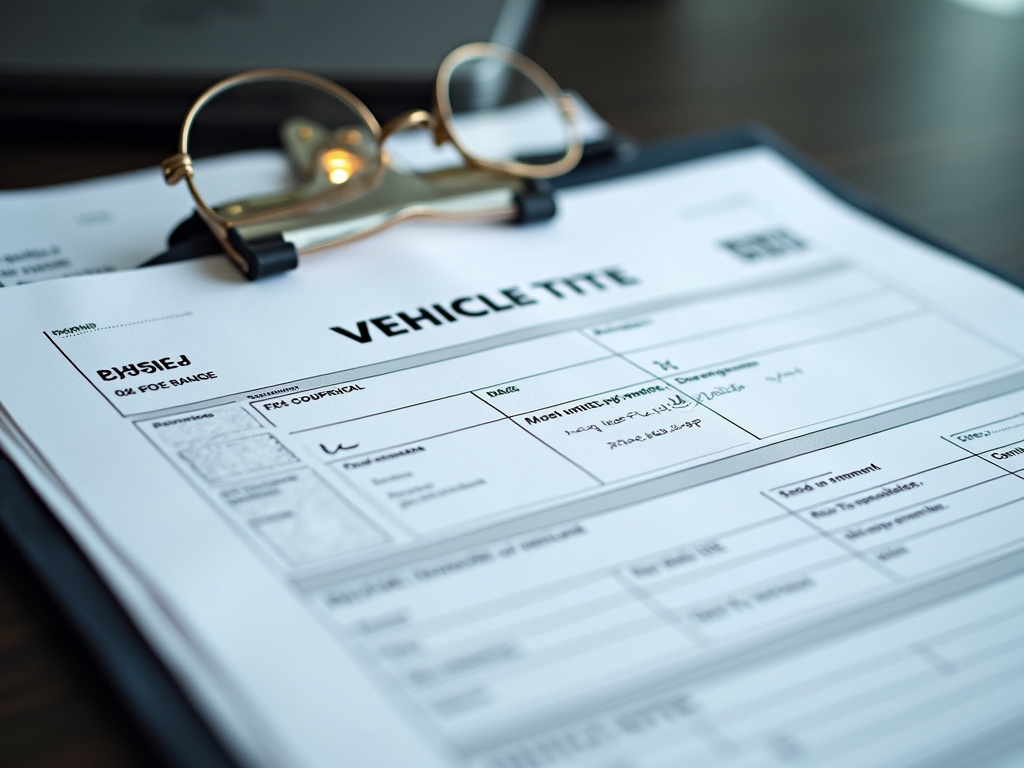 Vehicle title document — motorcycle title loans Waco