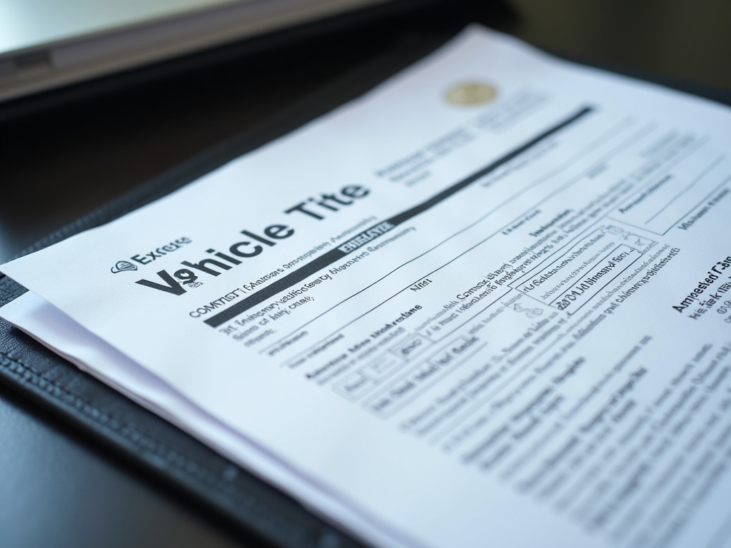 Vehicle title document — motorcycle title loans Waco