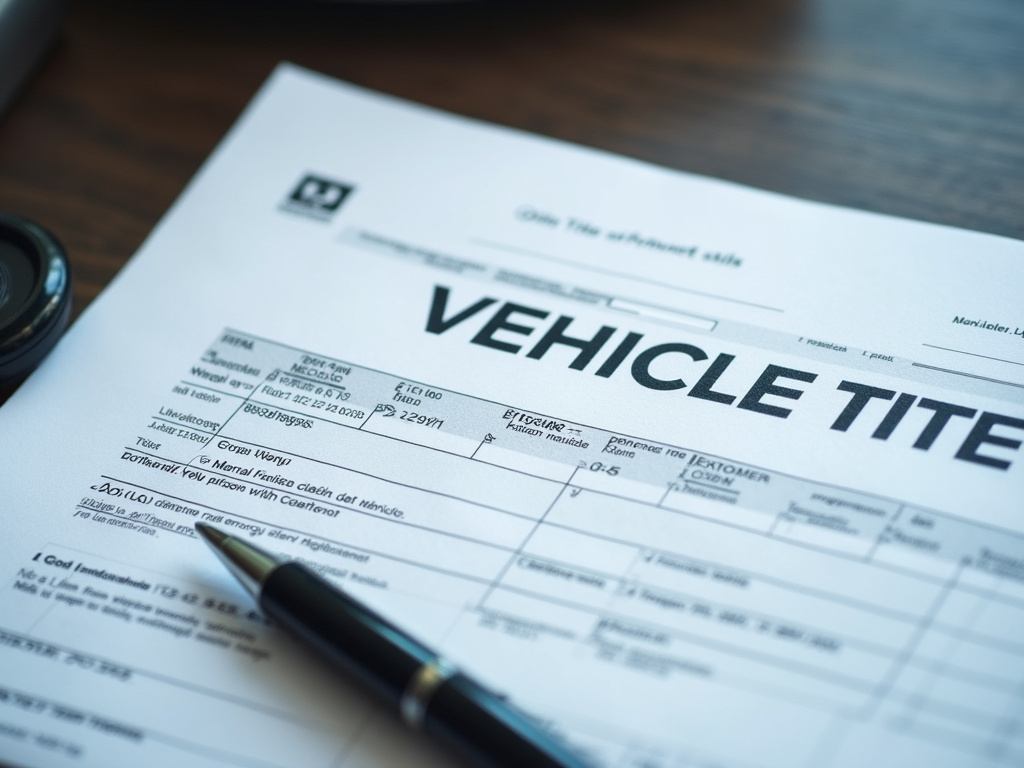 Vehicle title document — motorcycle title loans Waco
