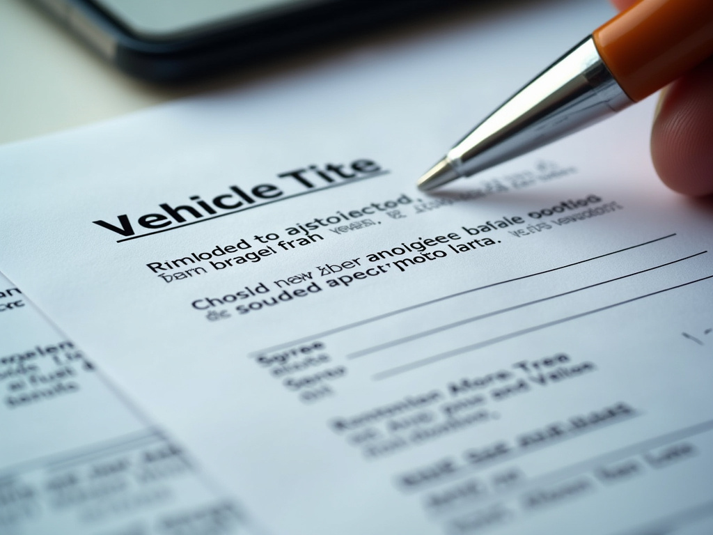 Vehicle title document — suv title loans Waco