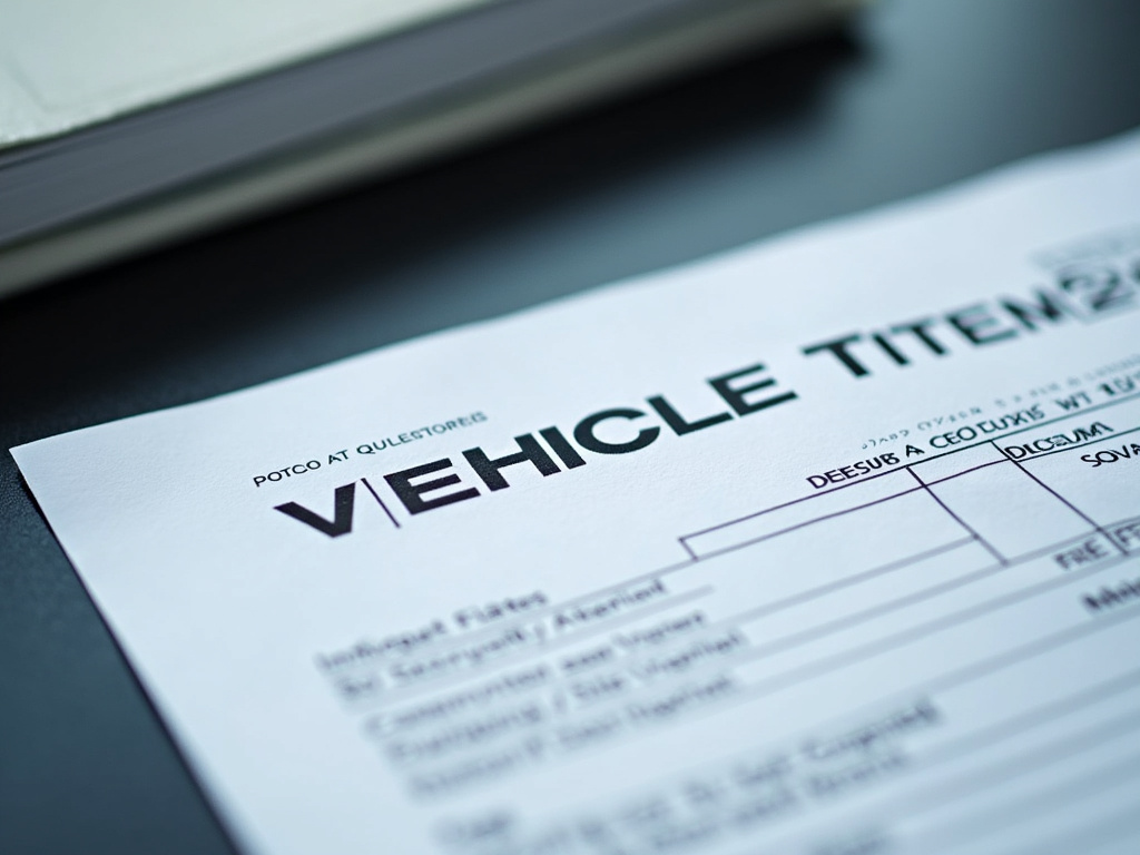 Vehicle title document — title loans Bellmead