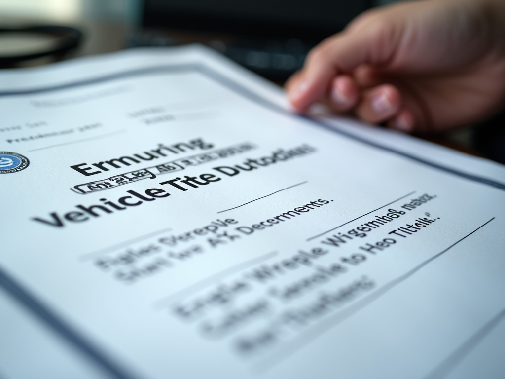 Vehicle title document — title loans Bellmead