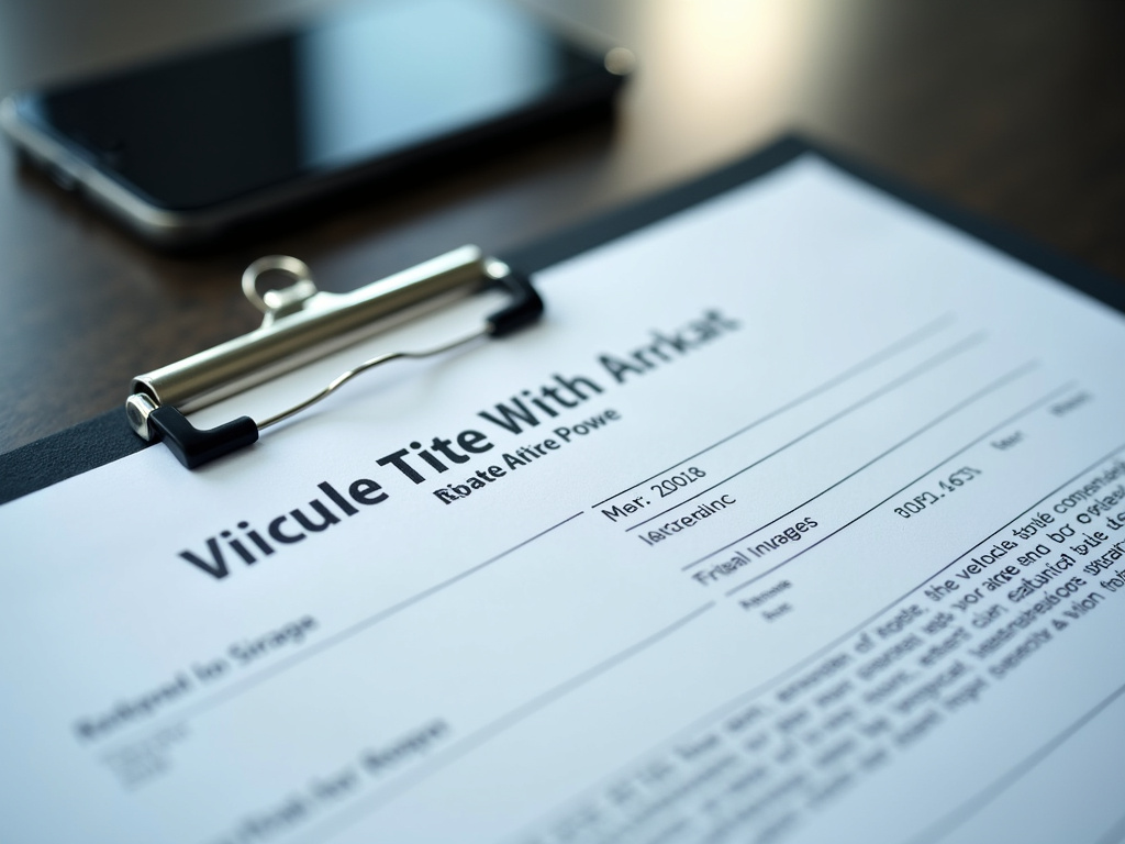 Vehicle title document — title loans Bellmead