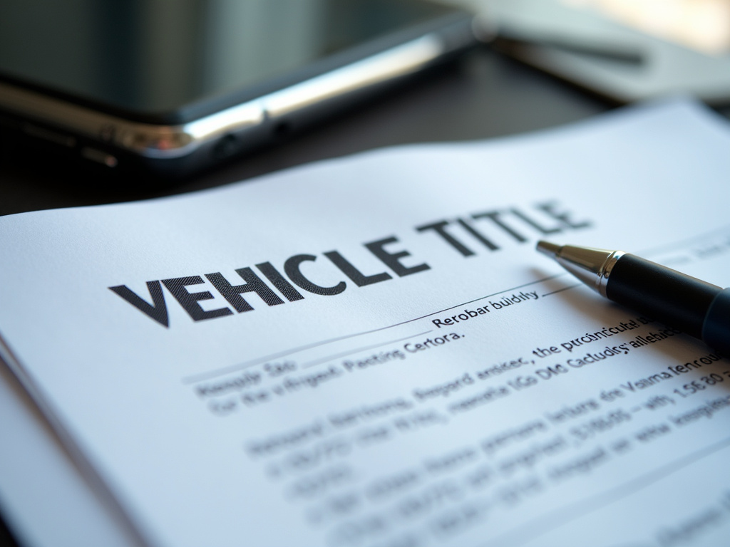 Vehicle title document — title loans Bellmead