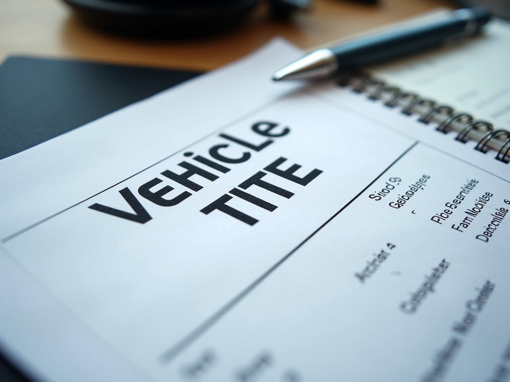 Vehicle title document — title loans Bellmead