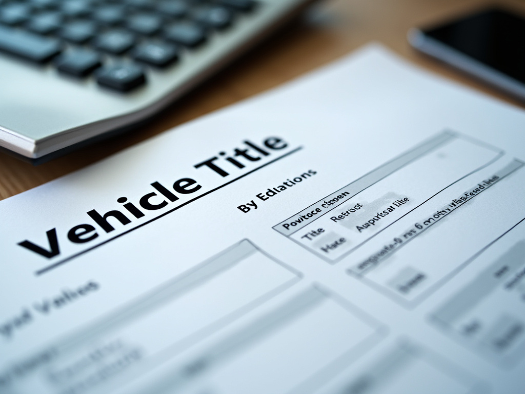 Vehicle title document — title loans Bellmead