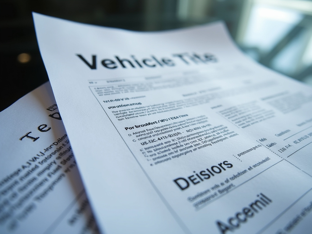 Vehicle title document — title loans Bellmead