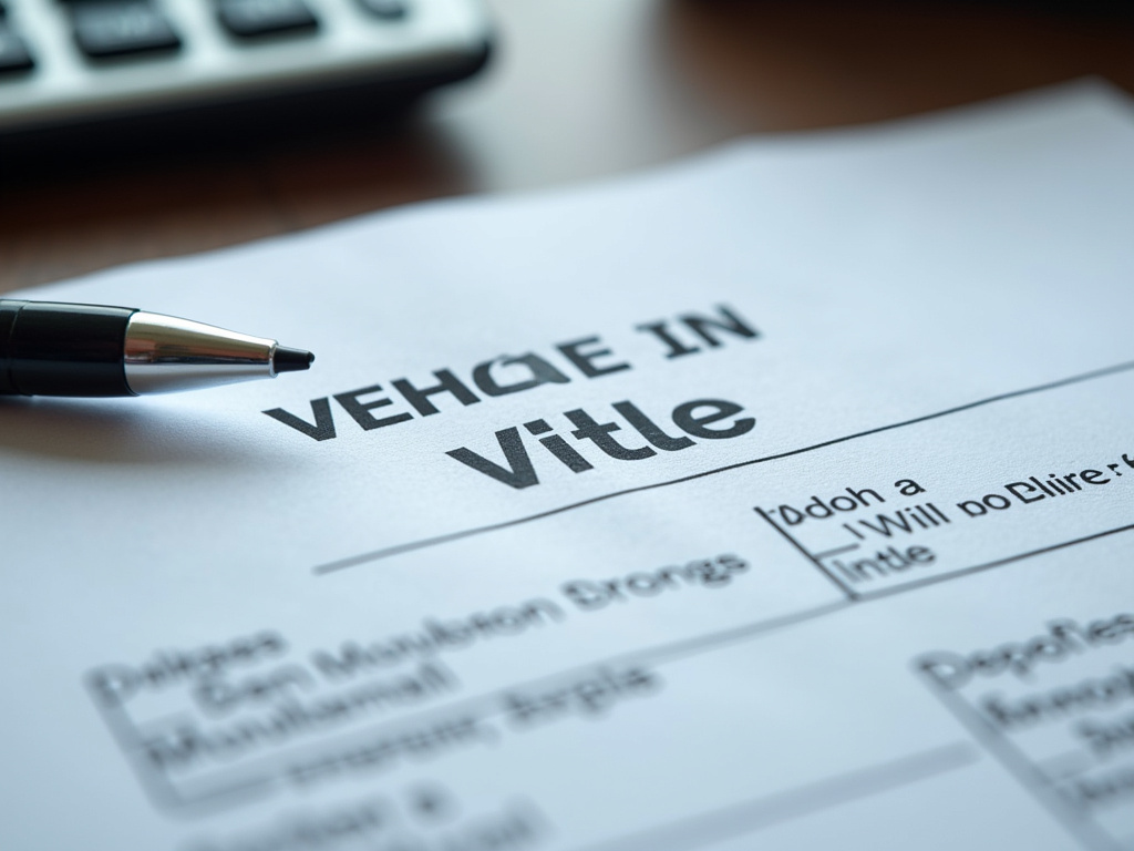 Vehicle title document — title loans McGregor