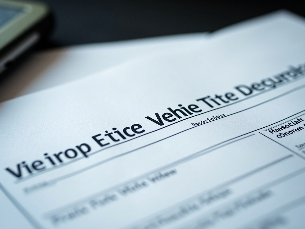 Vehicle title document — truck title loans Waco