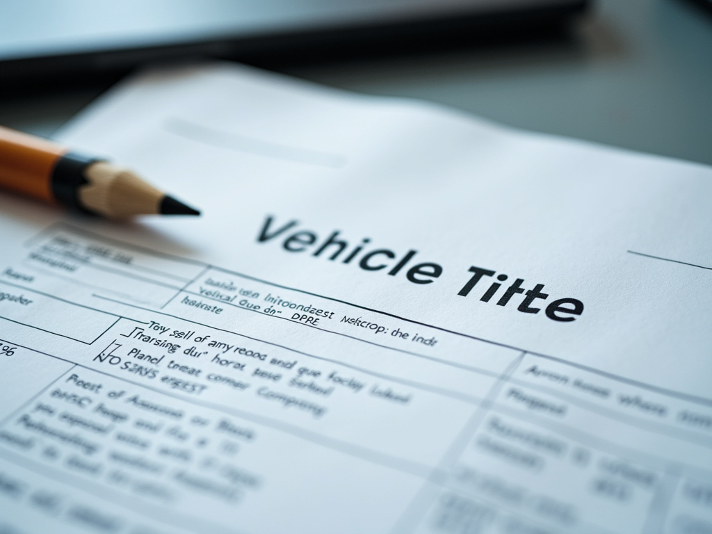 Vehicle title document — truck title loans Waco