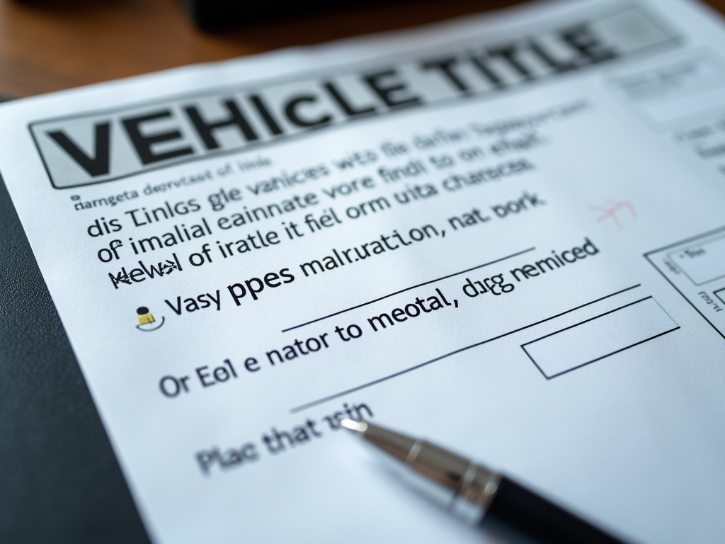 Vehicle title document — truck title loans Waco