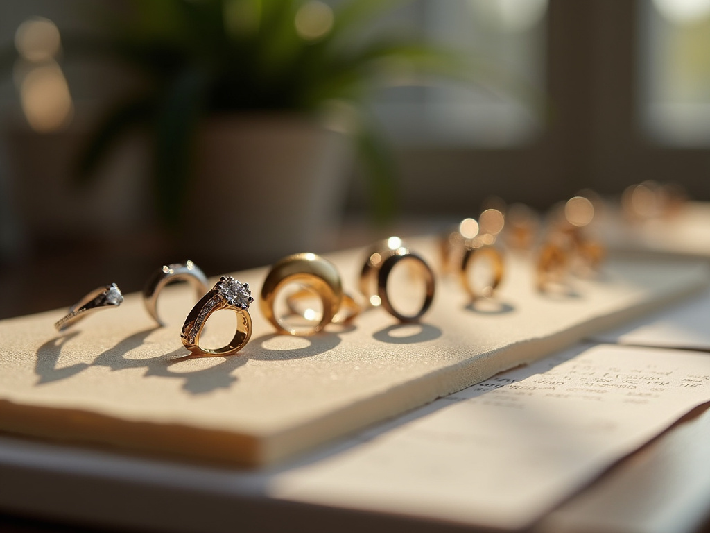 Wedding ring display — women's wedding bands