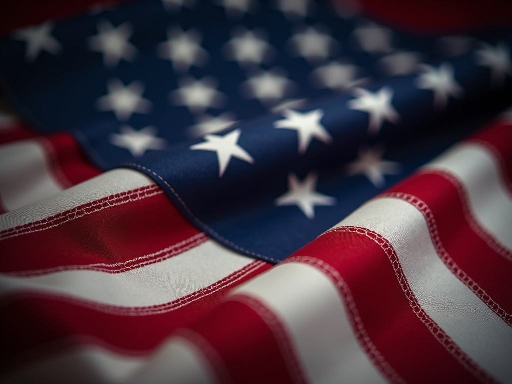 American flag illuminated — solar flag pole lighting