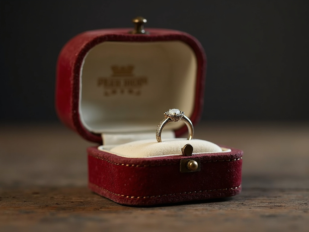 Antique ring box — wedding bands
