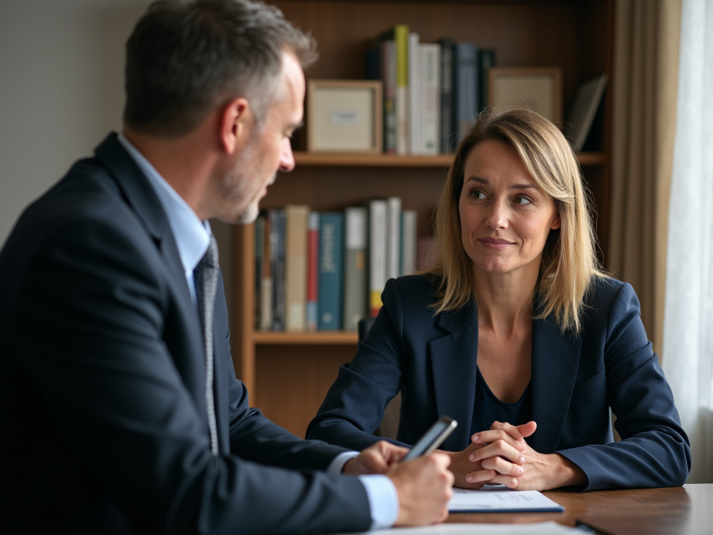 Attorney with client — los angeles head-on collision lawyer
