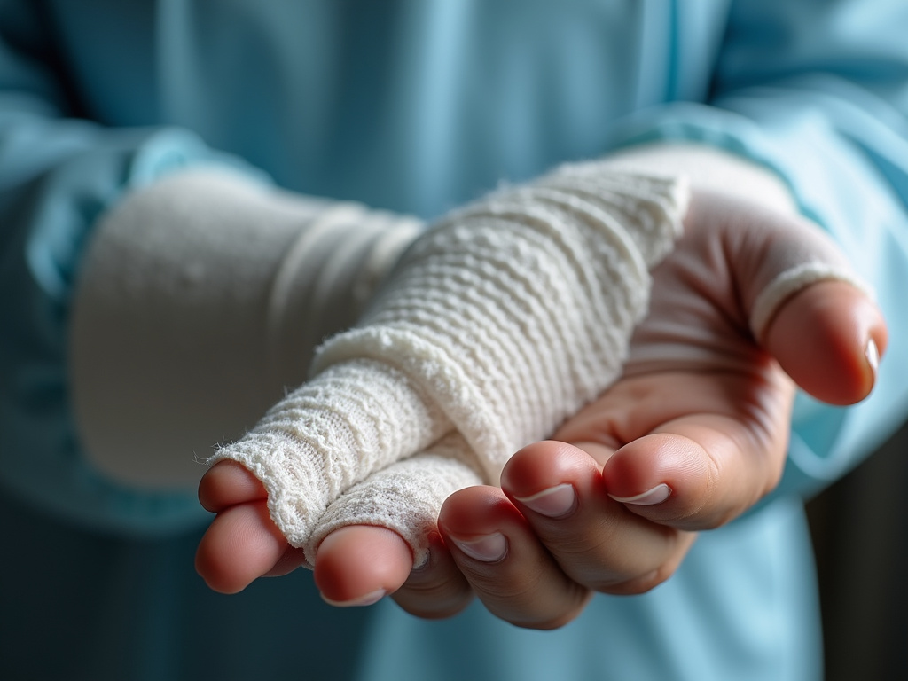 Bandaged hand — burn injury lawyer phoenix