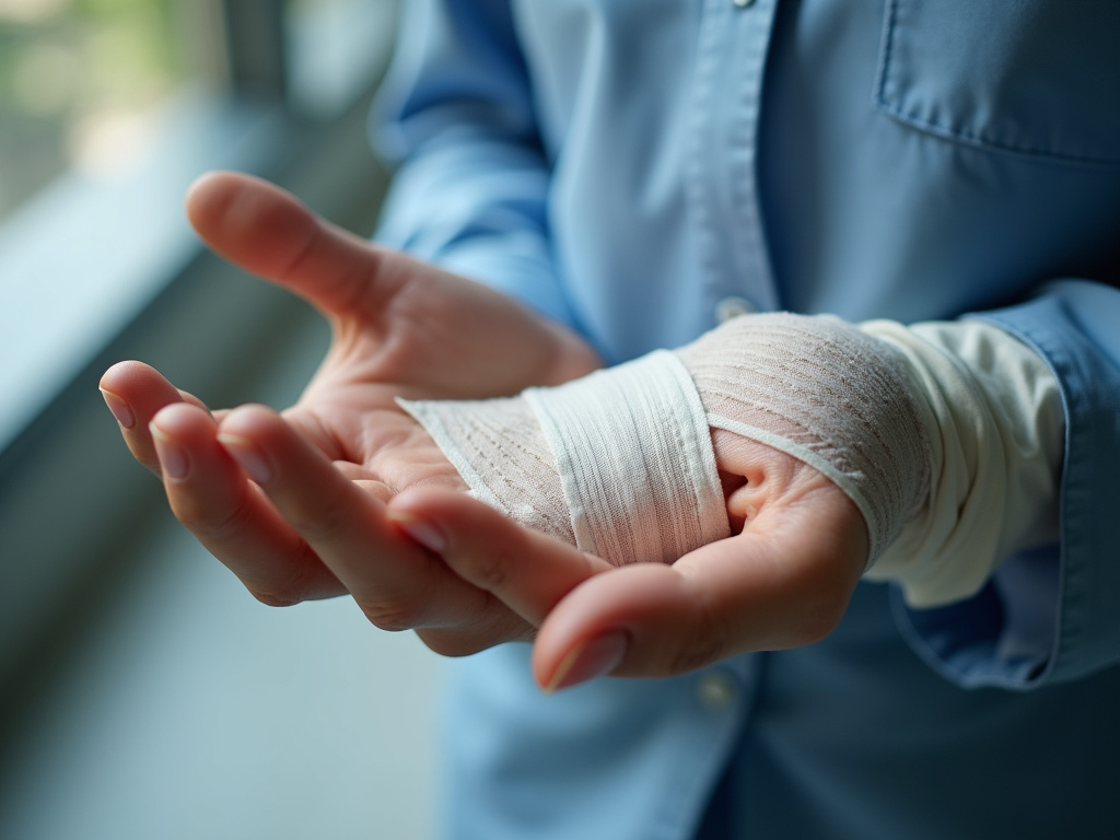Bandaged hand — burn injury lawyer phoenix
