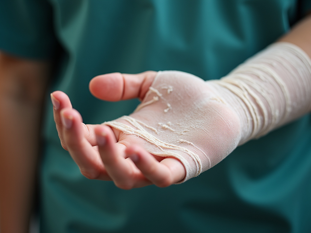 Bandaged hand — burn injury lawyer phoenix