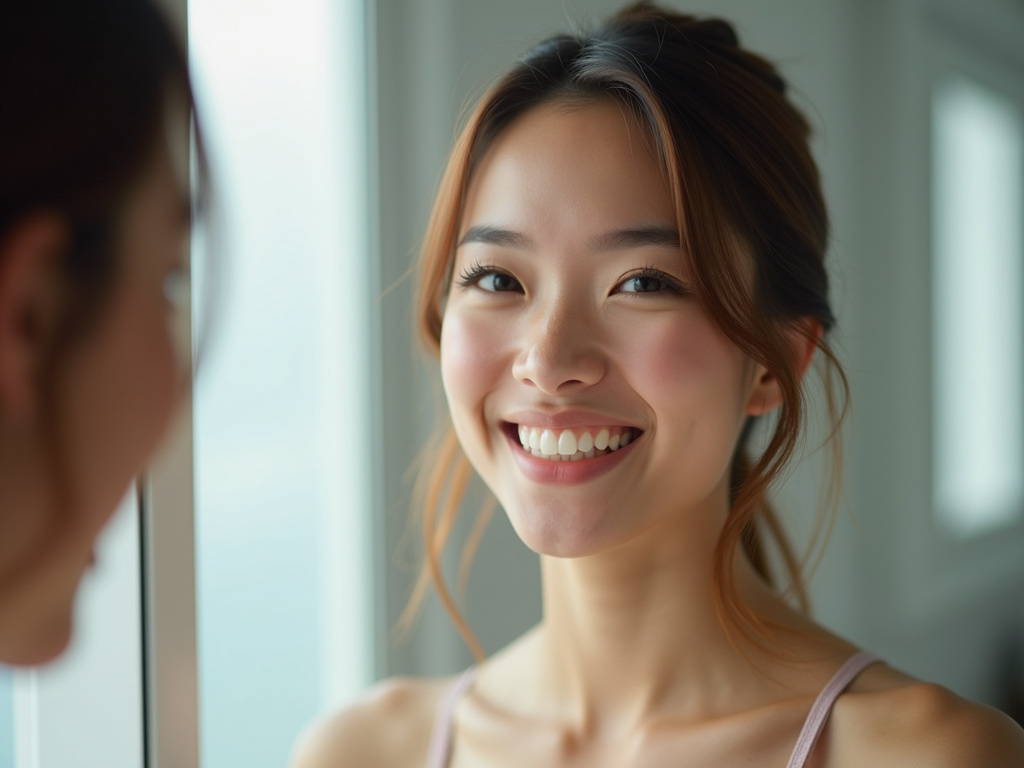 Bathroom mirror smile — dentist coral springs