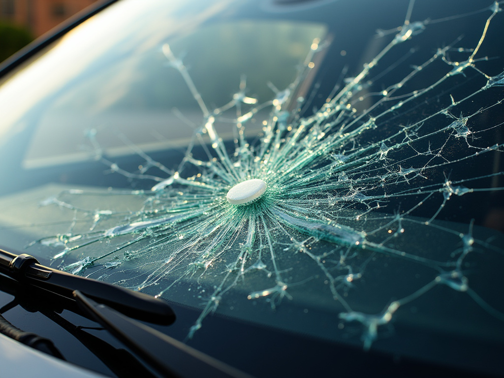 Broken windshield — los angeles car accident lawyer