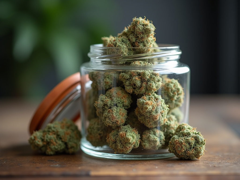 Cannabis buds jar — cannabis dispensary Eddington Maine