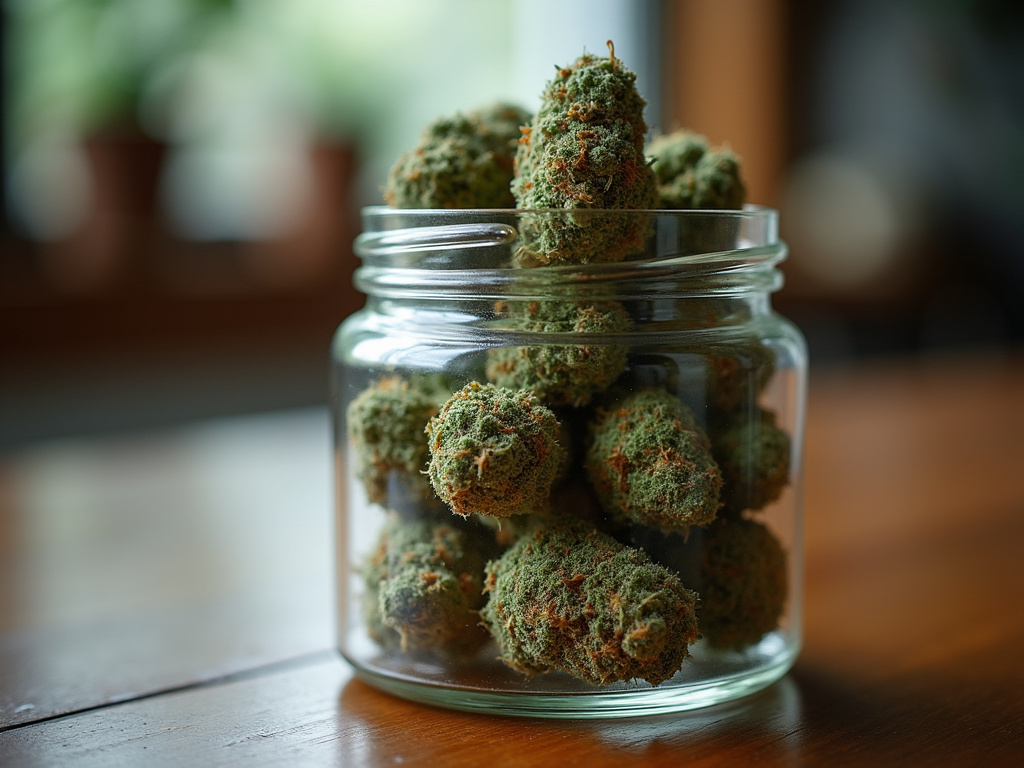 Cannabis buds jar — cannabis dispensary Eddington Maine