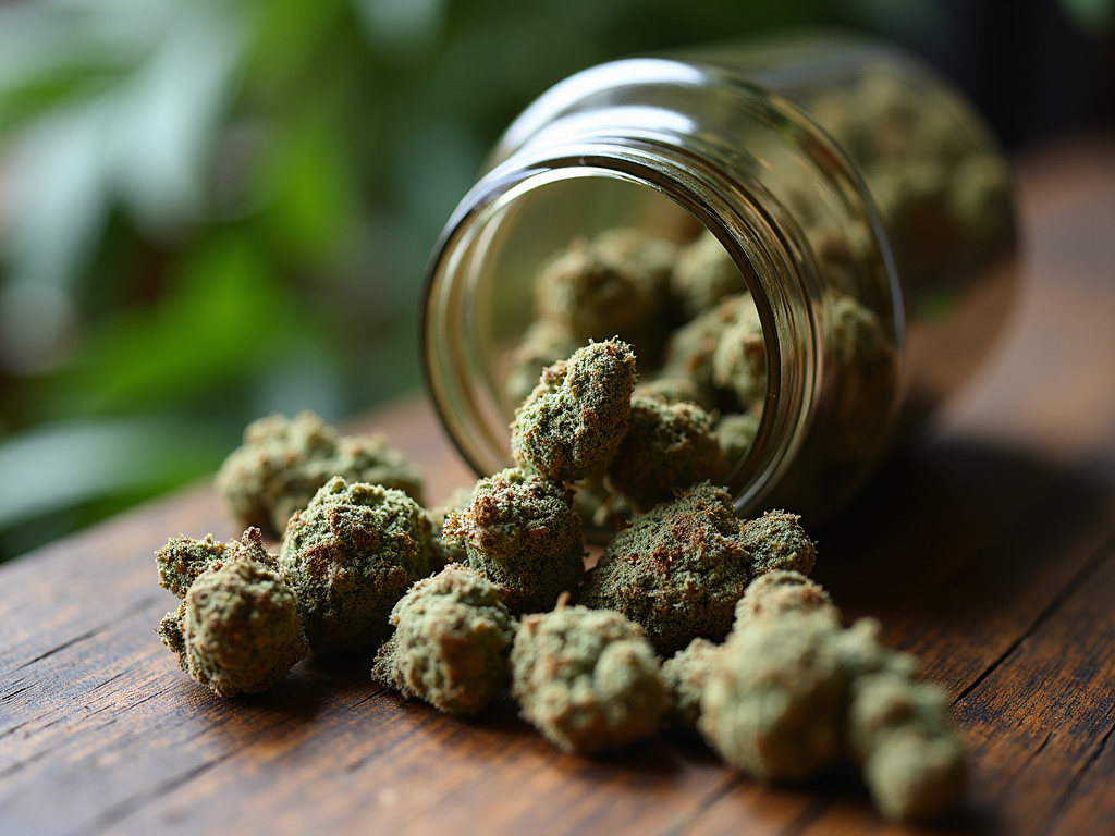 Cannabis buds jar — cannabis dispensary Maine