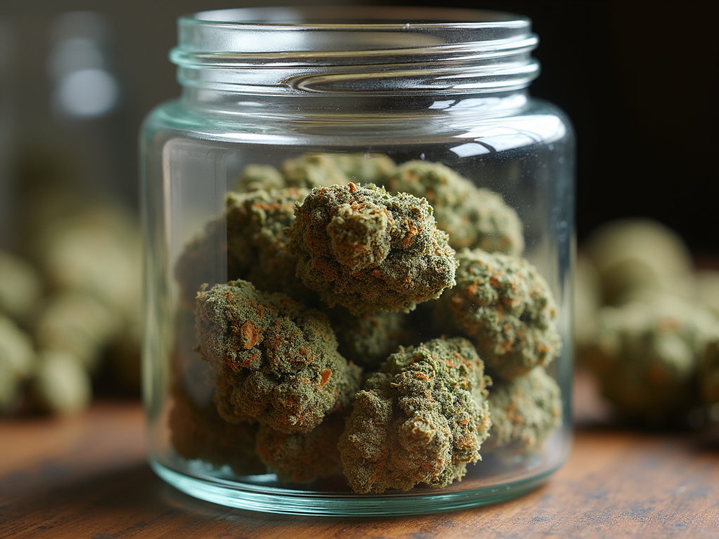 Cannabis buds jar — cannabis dispensary Maine