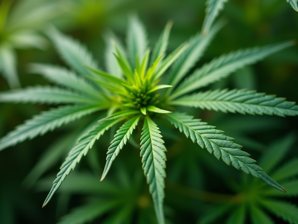 Cannabis plant leaves — sativa strains