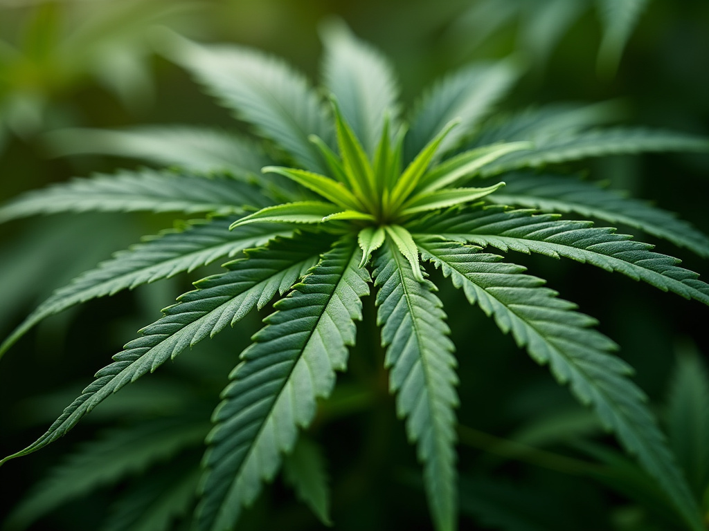 Cannabis plant leaves — sativa strains