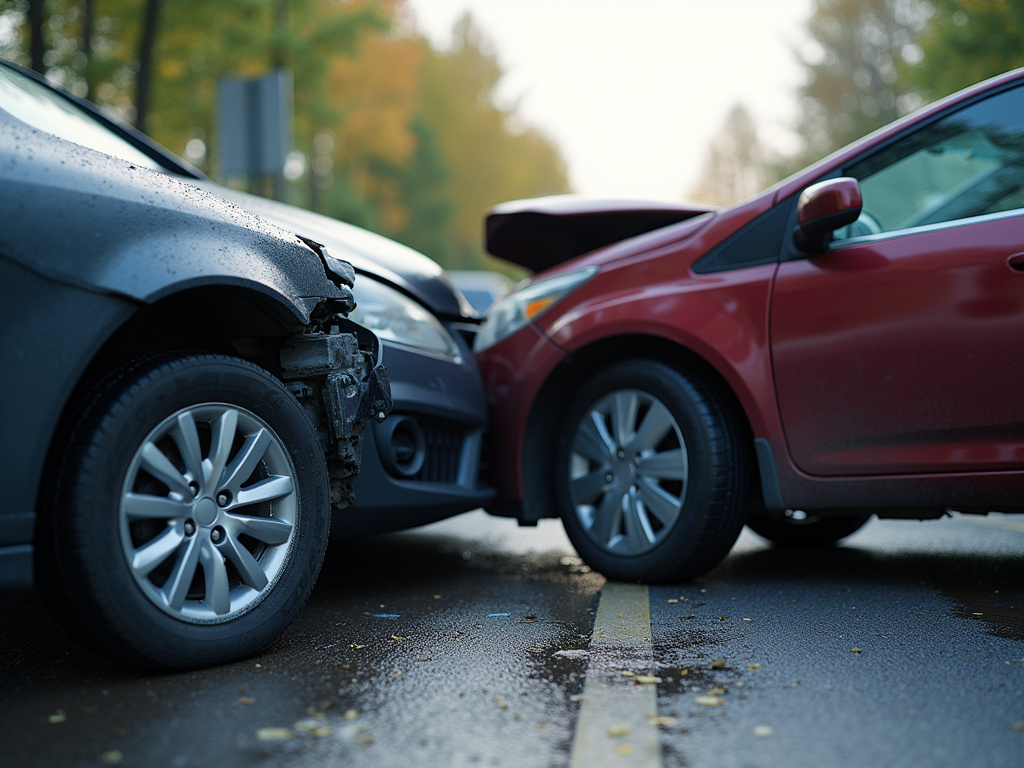 Car accident scene — los angeles rideshare accident lawyer