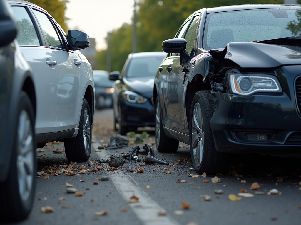 Car accident scene — los angeles rideshare accident lawyer