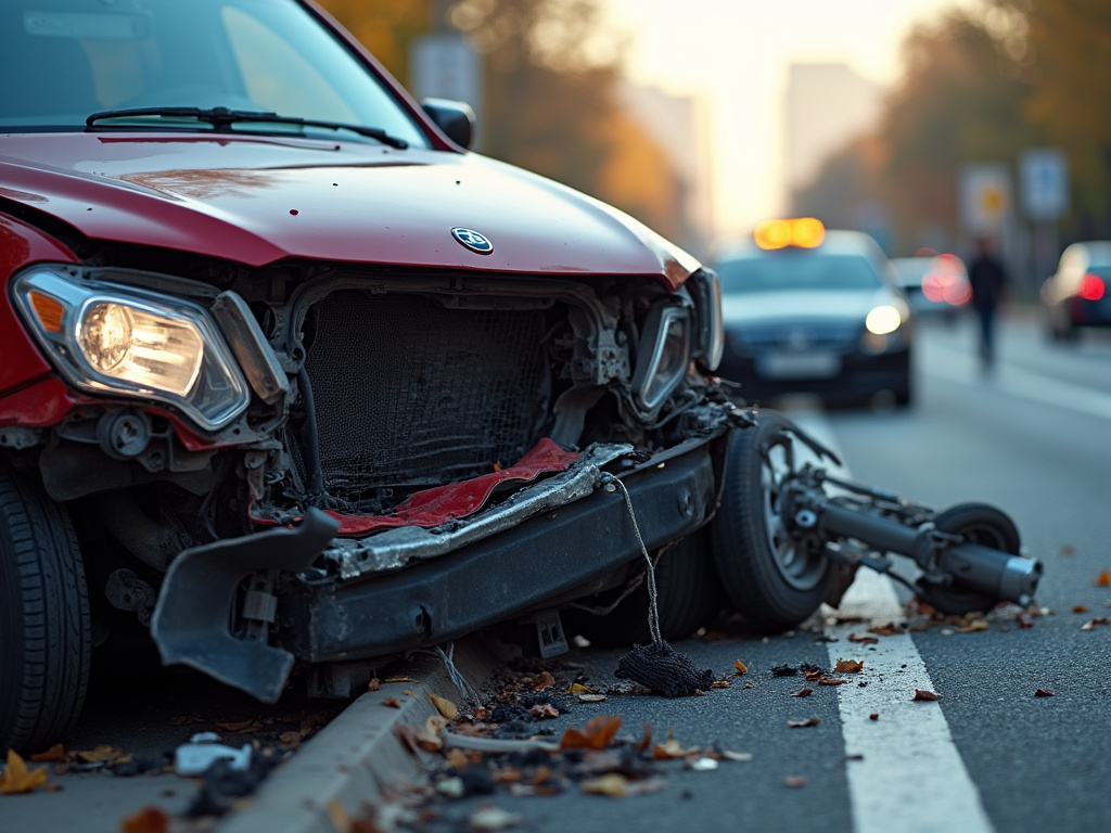Car crash scene — los angeles distracted driving accident lawyer